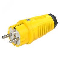 Вилка каб 16A/250V/2P+E/IP54 корпус желтый, маркер черный 00-00027006 ALPENBOX pe820570 фото