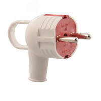 Вилка Accessories с заземл. с ручкой бел./красн. 715-0201-602 Lezard pe553307 фото