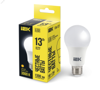 Лампа светодиодная ECO A60 13Вт грушевидная 230В 3000К E27 LLE-A60-13-230-30-E27 IEK pe694107 фото
