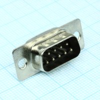 DS1033-09MBNSISS Разъем D-Sub, вилка 9 контактов под пайку, черный изолятор CONNFLY pe317787 фото