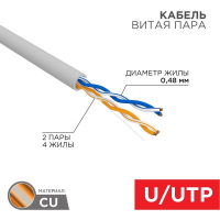 Кабель витая пара  UTP 2PR 24AWG PROconnect pe517211 фото