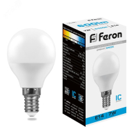 Лампа светодиодная LED 7вт Е14 дневной шар 25480 Feron pe802140 фото