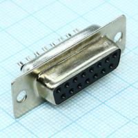 DS1033-15FBNSISS-CT Разъем D-Sub, розетка 15 контактов под пайку, черный изолятор CONNFLY pe317788 фото