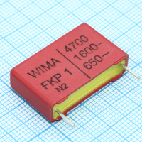 FKP1T014705D00JSSD Конденсатор металлоплёночный полипропиленовый 0.0047uF ±5% 1600VDC/650VAC (26.5 X 7 X 16.5mm) радиальный 22.5mm россыпь WIMA pe362846 фото