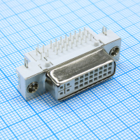DS1091-VN0X Разъем DVI, розетка 24+5 контактов угловая на плату, бежевый изолятор CONNFLY pe569950 фото