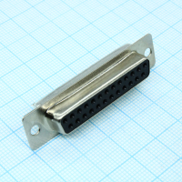 DS1033-25FBNSISS-CT Разъем D-Sub, розетка 25 контактов под пайку, черный изолятор CONNFLY pe317790 фото