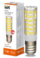Лампа LED CORN капсула 7Вт 230В 3000К керамика E14 LLE-CORN-7-230-30-E14 IEK pe706144 фото