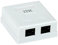 Розетка информационная настенная RJ-45 категория е 2 порта CS2-1C5EU-22 IEK pe824418 фото