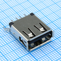 DS1095-10-BNB0 Разъем USB A розетка прямая на плату, черный изолятор, монтаж в отверстия CONNFLY pe569954 фото