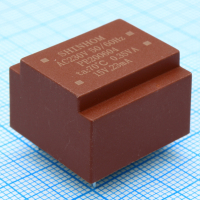 PE201017 Трансформатор питания 0.5ВА  230В 2x6В/42мА ta 70°C (EE 20/10) 19.5мм. Shinhom pe527459 фото
