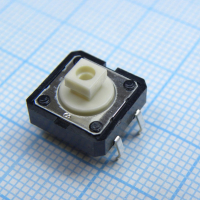 B3F4050 Кнопка тактильная 12х12 h=7.3мм (3.5мм+толкатель 3.8мм) 1.27N(130гр)  0.05A 24В OMRON pe335459 фото