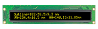 WEH004002ALPP5N00100 OLED символьный 40х2, контроллер WS0010TX, 5В, цвет символов: желтый, габаритные размеры 182х38,5х9,3мм, размер видимой области 154,4х16,5мм, -40…+80°С WINSTAR pe343653 фото