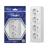 Розетка 4-м ОП Frea 16А IP20 250В с заземл. АБС-пластик бел. TKE-FR-R4Z-C01 TOKOV ELECTRIC pe556133 фото