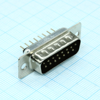 DS1034-15MBNSISS Разъем D-Sub, вилка 15 контактов прямая на плату, черный изолятор CONNFLY pe317797 фото