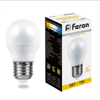 Лампа светодиодная LED 7вт Е27 теплый шар 25481 Feron pe802152 фото