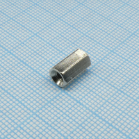 H-L1000-0600-5-03-2N Стойка латунная никелированная шестигранная М3 отверстие-отверстие, L= 10мм CONNFLY pe367465 фото