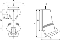 Розетка настенная IP44 16A 2P+E 230В DIS5131653 DKC pe754028 фото