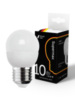 Лампа светодиодная Supermax 10Вт шар 45мм E27 230В 4000К КОСМОС Sup_LED10WGL45E2740 Космос pe575596 фото