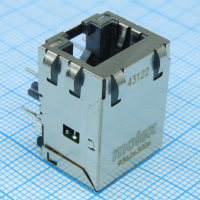 936263006 Соединитель RJ-45 розетка  8 контактов шаг 1.27мм угловой монтаж в отверстие 14 терминалов 1 порт лоток Molex pe549485 фото