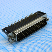 DS1038-78MBNSIA74-0CC Разъем D-Sub высокой плотности, вилка 78 контактов угловая на плату, черный изолятор CONNFLY pe772973 фото