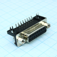 DS1037-15FNAKT74-0CC Разъем D-Sub, розетка 15 контактов угловая на плату 7,2мм, черный изолятор CONNFLY pe317805 фото