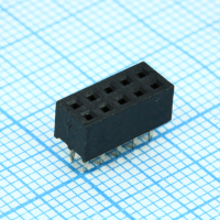 DS1026-05-2X5S8BV Гнездо на плату 2x5 конт., шаг 2.00мм, высота 4.3мм, позолоч. CONNFLY pe391277 фото