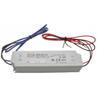 LPV-35-12 AC-DC, 36Вт, IP67, вход 90…264В AC, выход 12В/3А,изоляция 3000В AC, в кожухе 148х40х30мм, -30…+75°С Mean Well pe138606 фото