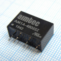 AM1A-4805SZ DC/DC, 1Вт, вход 36…75В, выход 5В/0.2А, изоляция 1500В DC, КПД 76%, максимальная емкостная нагрузка не более 1680мкФ, SIP6, 17x7.62x11мм, -40…85°C, пластик AIMTEC pe340846 фото