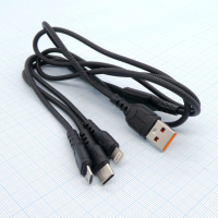 Шнур USB-Type-C/microUSB/Lighting GoPower GP05-3-1 . pe786799 фото