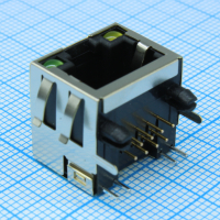 L-KLS12-108-8P8C-1X1-2-G/Y-0-05 Розетка 8P8C (RJ45) со светодиодами угловая монтаж в отверстие KLS pe566640 фото