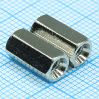 H-L1100-0600-5-03-2N Стойка латунная никелированная шестигранная М3 отверстие-отверстие, L= 11мм CONNFLY pe391024 фото
