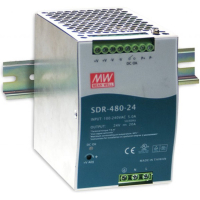 SDR-480-48 Преобразователь AC-DC на DIN-рейку  480Вт, выход 48В/0...10A, рег.вых=48...55В, вход 90…264VAC, 47…63Гц / 127…370VDC, изоляция 3000V AC, в кожухе : 85.5х125.2х128.5мм, -25…+70°С Mean Well pe301681 фото