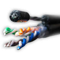 Кабель витая пара F/UTP кат.5E 4х2х24AWG solid Cu PE Outdoor Standard трос черн. (м) 01-1026-1 SUPRLAN pe577138 фото