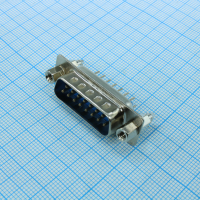 DS1034-15MUNSI44 Разъем D-Sub, вилка 15 контактов прямая на плату, синий изолятор, BRJ Type 4.8мм CONNFLY pe523634 фото