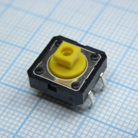 B3F4055 Кнопка тактильная 12х12 h=7.3мм (3.5мм+толкатель 3.8мм) 2.55N(260гр)  0.05A 24В OMRON pe337523 фото