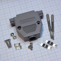 DS1045-25AP1L1-A Кожух для D-SUB разьема 25 контактов с удлиненными винтами, пластик, серый CONNFLY pe339315 фото
