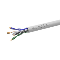 Кабель витая пара U/UTP кат.6 4х2х23AWG solid Cu PVC Six сер. (м) 01-0316-1 SUPRLAN pe577139 фото