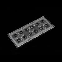 ALHB173D12LED90GR Групповая прямоугольная линза 2x6 на 12 светодиодов 3030/3535/5050, эфф=93%, 90°(круг), 173x71.4мм H:11,4мм, PMMA ASAHI OPTICS pe528244 фото