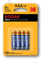 Батарейка MAX LR03-4BL [K3A-4 ] (40/200/32000) СТРОГО КРАТНО 4 шт Б0005124 Kodak pe768372 фото