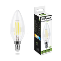 Лампа светодиодная LED 5вт Е14 белый свеча FILAMENT 25573 Feron pe802165 фото