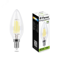Лампа светодиодная LED 7вт Е14 белый свеча FILAMENT диммируемая 25871 Feron pe802168 фото