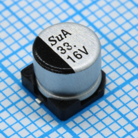 TS13CA1C330MFT000R SMD Конденсатор алюминиевый электролитический 16В, 33мкФ ±20%, размер 6.3 X 5.8мм, 0.8 Ом, 150мА, 2000ч, 105С SUNTAN pe684921 фото