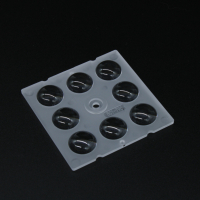 AJHB50D8LED90G Групповая квадратная линза на 8 светодиодов 5050/3535/3030 , эфф=89%, ~90°, 50x50мм H:6.2мм, PC ASAHI OPTICS pe800890 фото
