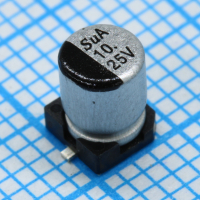 TS13CA1E100MBT000R SMD Конденсатор алюминиевый электролитический 25В, 10мкФ ±20%, размер 4 X 5.8мм, 1.45 Ом, 80мА, 2000ч, 105С SUNTAN pe684923 фото