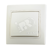 Переключатель проходной 1-кл. СП Mira 10А IP20 со вставкой крем. 701-0303-105 Lezard pe554876 фото