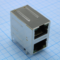 L-KLS12-TL133-2X1-G/Y-03 Розетка RJ45 с трансформатором и светодиодами 2 порта угловая монтаж в отверстие KLS pe566652 фото