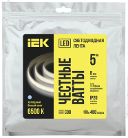 Лента LED 5м COB-480LED 11Вт/м IP20 8мм 24В 6500К IEK LSR11-2-480-20-1-05 IEK pe846460 фото