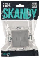 SKANDY Выключатель 2-клавишный проходной с индикацией 10А SK-V10S серебряный IEK SK-V22-1-10-K23 IEK pe796797 фото