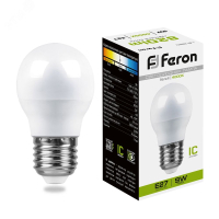 Лампа светодиодная LED 9вт Е27 белый матовый шар 25805 Feron pe802173 фото