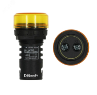 Лампа коммутационная ADDS ЛК-22 d22мм 220В AC/DC желт. LED 25120DEK DEKraft pe687229 фото